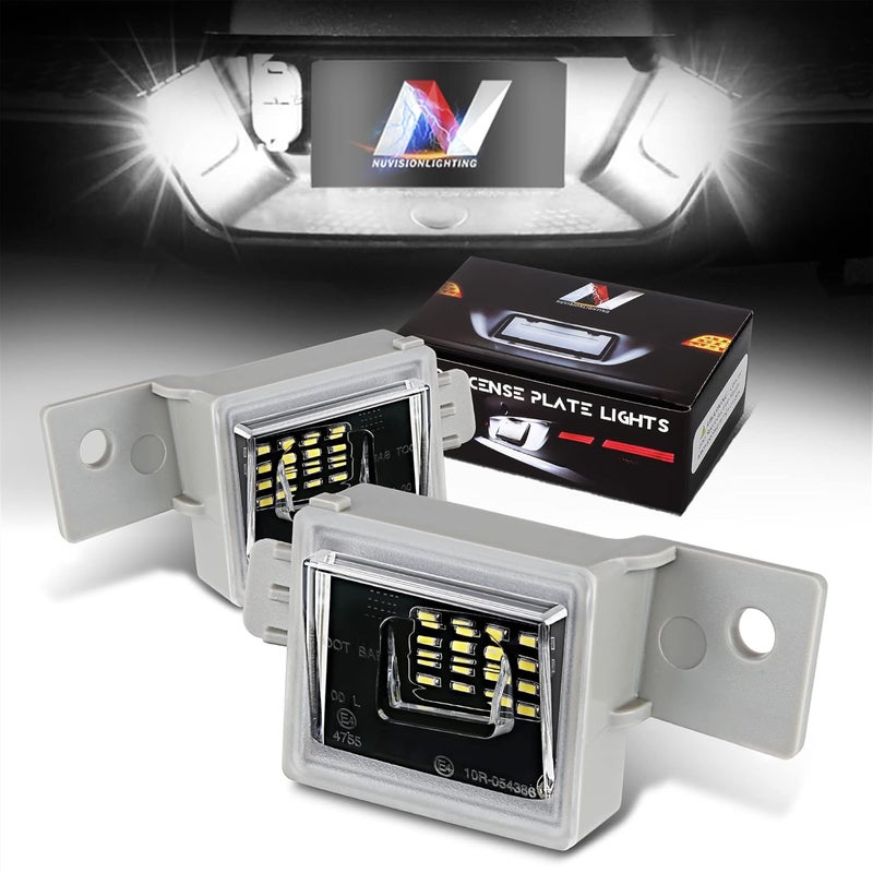 NUVISION LIGHTING Pair of LED License Plate Lights Compatible with 14-22 Silverado/Sierra 1500, GM2875100 GM2875101, NVL-LPL-022 - Image 1